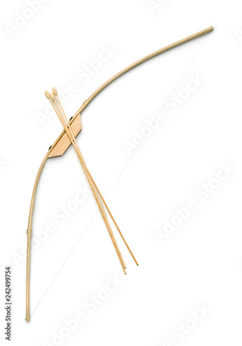 Toy wooden bow and arrows