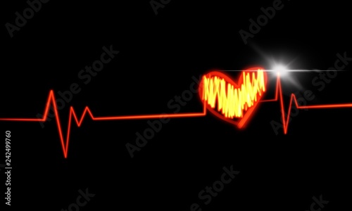 Cardiogram cardiograph oscilloscope screen illustration background - Illustration photo