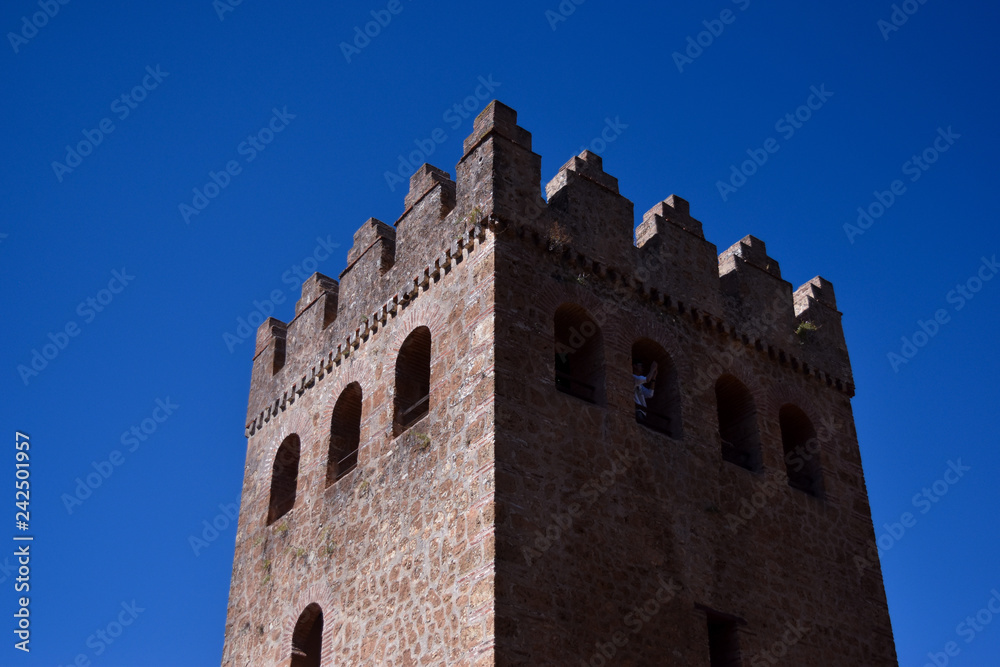 Tower of alcazar in Chefchaouen, Morocco
