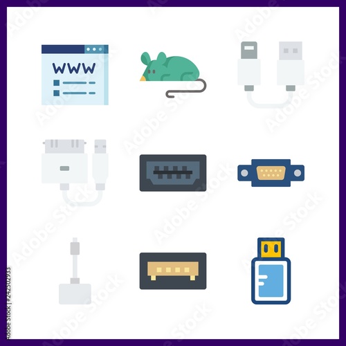 9 input icon. Vector illustration input set. usb and mouse icons for input works