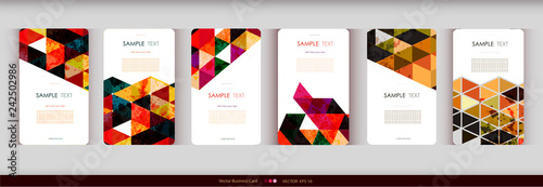 Abstract geometric business card Set.