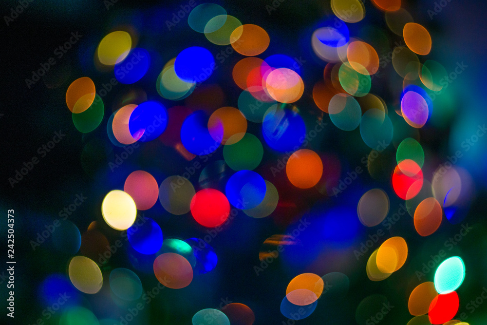 Abstract colorfull bokeh texture on black background