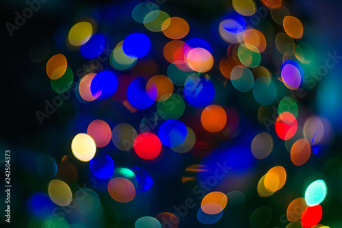 Abstract colorfull bokeh texture on black background
