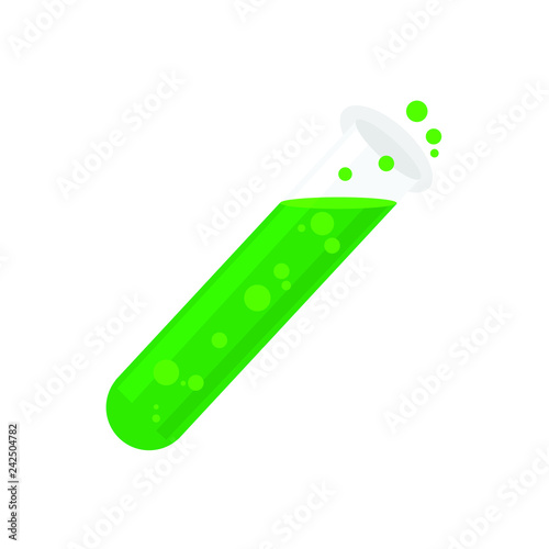 Green test tube chemistry emoji vector