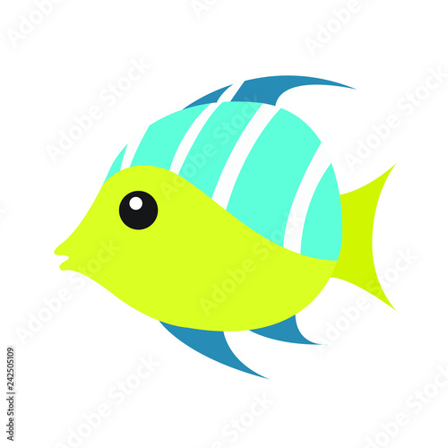 Tropical fish emoji vector