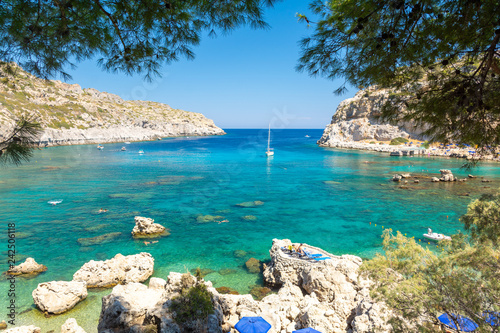 Anthony Quinn Bay on Rhodes island, Greece photo