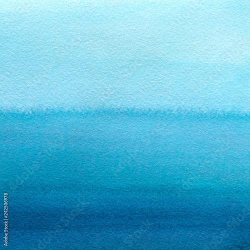 Hand painted blue watercolor background. Watercolor wash. 