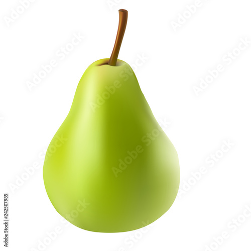 Vector Illustration of A Green Pear. Gradient Mesh. EPS10