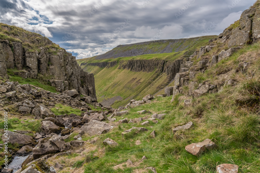 North Pennines landscape at the High Cup Nick in Cumbria, England, UK