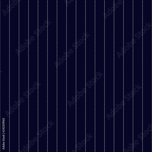 Navy Blue and White Pinstripes Seamless Pattern - Classic clean white pinstripes on navy blue background seamless pattern