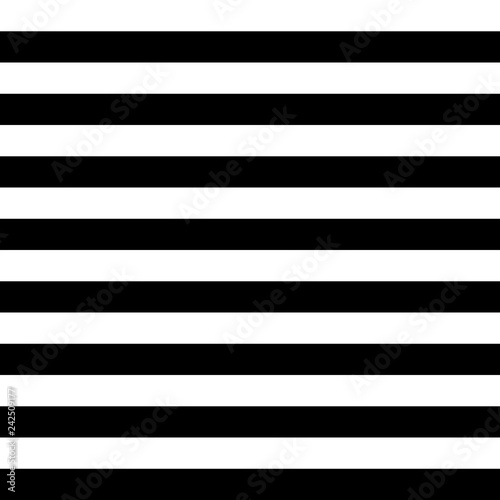 Black and White Stripes Seamless Pattern - Horizontal black and white stripes seamless pattern