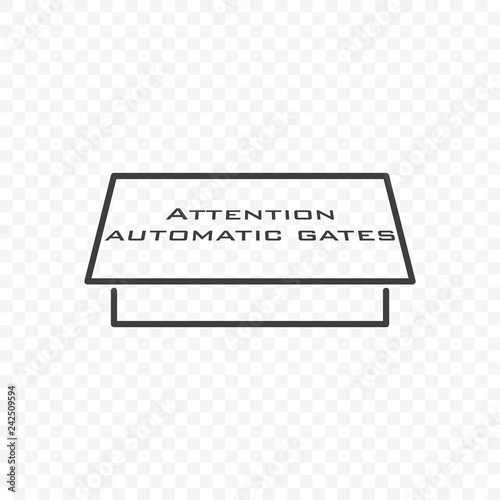 Icon automatic gate. Vector on transparent background.