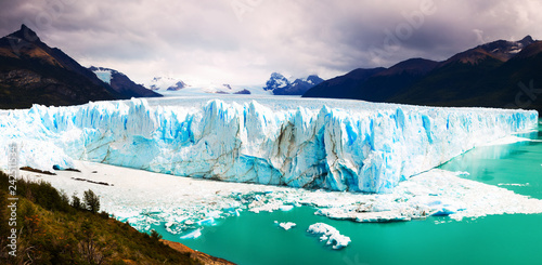 Panorama of glacier Perito Moreno and mountains