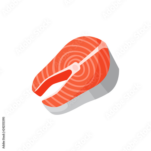 Red trout illustration. Red, fish, product. Food concept. Vector illustration can be used for topics like cuisine, market place