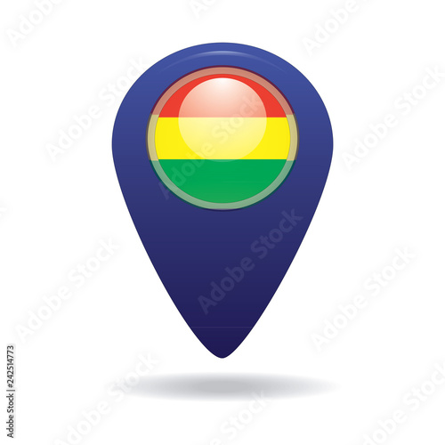 Free Download button with the image of the flag of the Bolivia. Vector graphics - GFXLoad