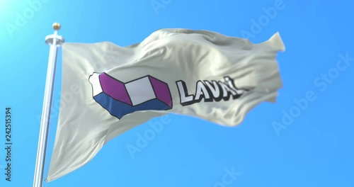 Flag of the city of Laval in the Canadian province of Quebec, Canada. Loop photo