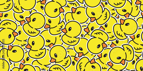 duck seamless pattern vector rubber ducky isolated cartoon illustration bird farm repeat wallpaper tile background gift wrap yellow