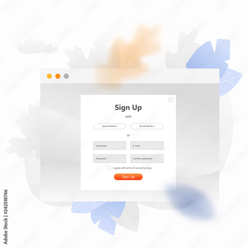 Sign Up Form UI Illustration