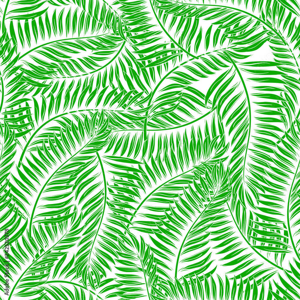 Seamless palm leaves