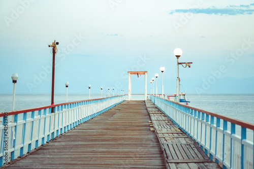 Travel. Pier on the sea.