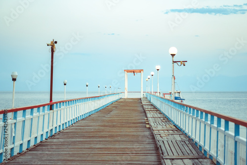 Travel. Pier on the sea. photo