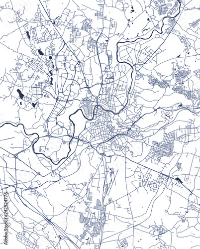 map of the city of Vilnius, Lithuania photo