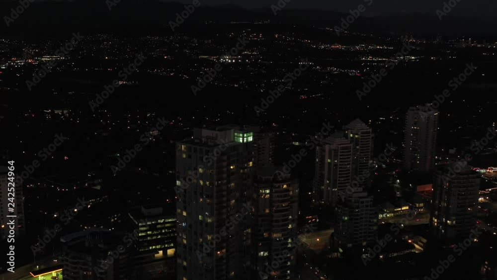Cityscape Night. Aerial Flight. Evening illumination. 4K Cityscape Night. Aerial Flight. Evening illumination. 4K