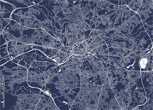 map of the city of Manchester, England, Great Britain