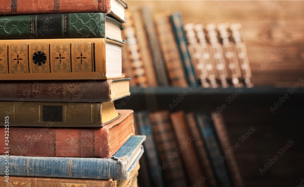 Collection of old books on background Collection of old books on background