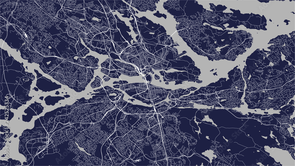 map of the city of Stockholm, Sweden