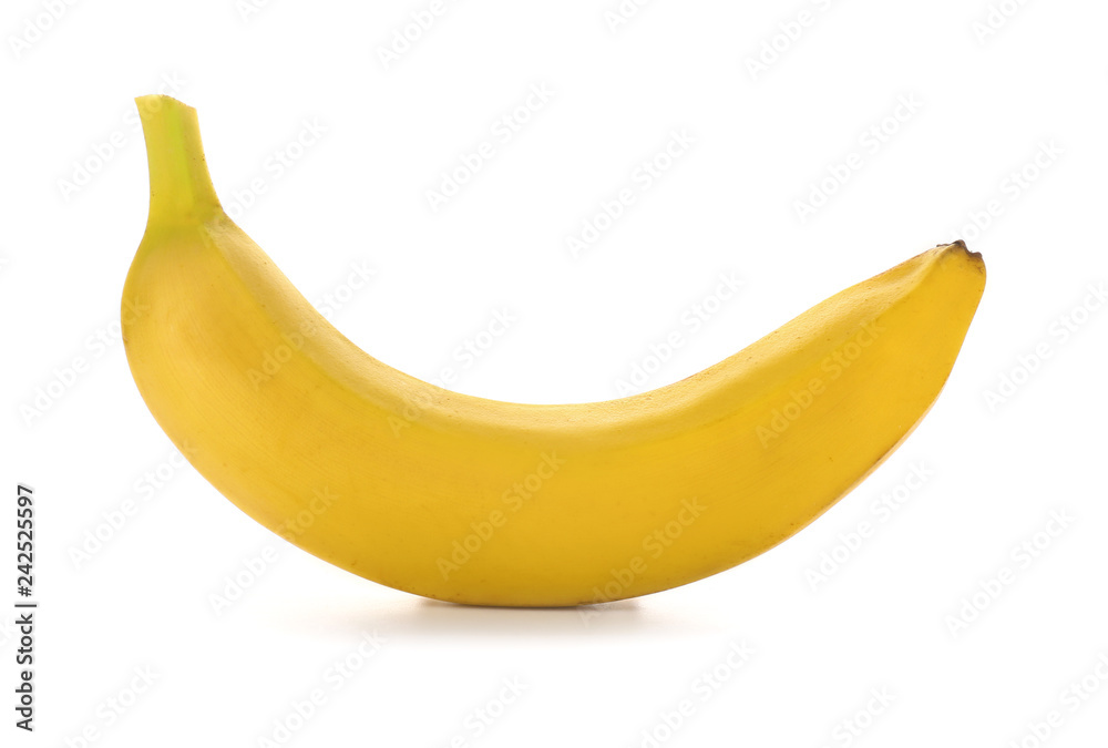 Tasty fresh banana on white background