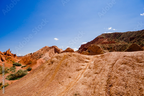 the landscape of the red mountains