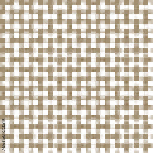 Tan Gingham Seamless Pattern - Traditional tan and white gingham seamless pattern
