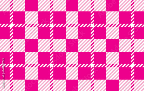Pink Gingham pattern. Texture from rhombus for - plaid, tablecloths,shirts,dresses,paper,bedding,blankets,quilts and other textile products.Vector illustration.