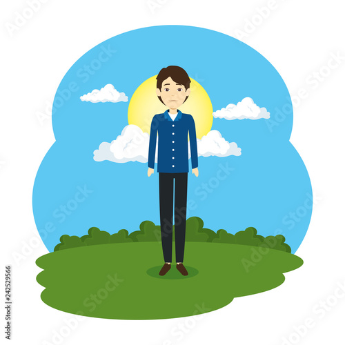 elegant businessman in the camp