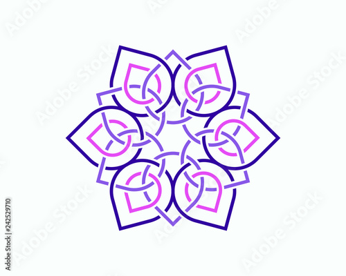 Connected Leaf Yoga Illustration