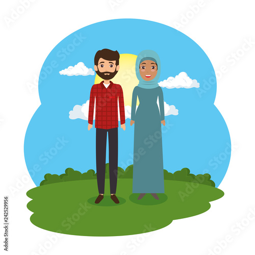 arabian couple in the landscape