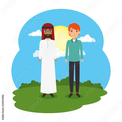 arabian couple in the landscape
