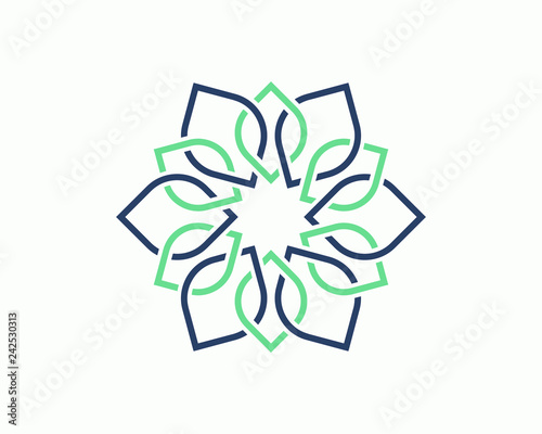 Connected Leaf Yoga Illustration