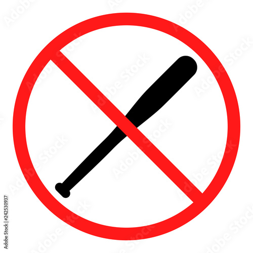 no baseball bat sign