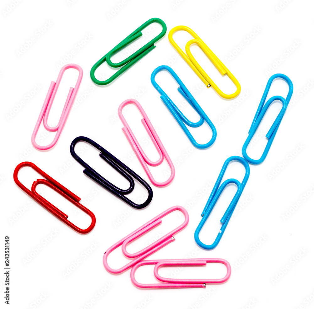 paper clips on a white background, isolate, for designers paper clips on a white background, isolate, for designers