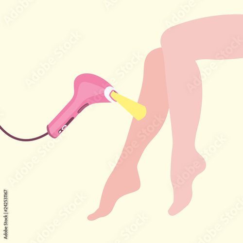 Ipl device for hair removal and woman legs