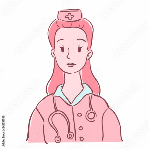 Illustration of a female doctor