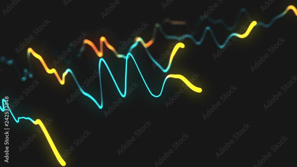 Animation growth of abstract charts with changing values of check points on dark background. Animation of seamless loop. Animation growth of abstract charts with changing values of check points on dark background. Animation of seamless loop.