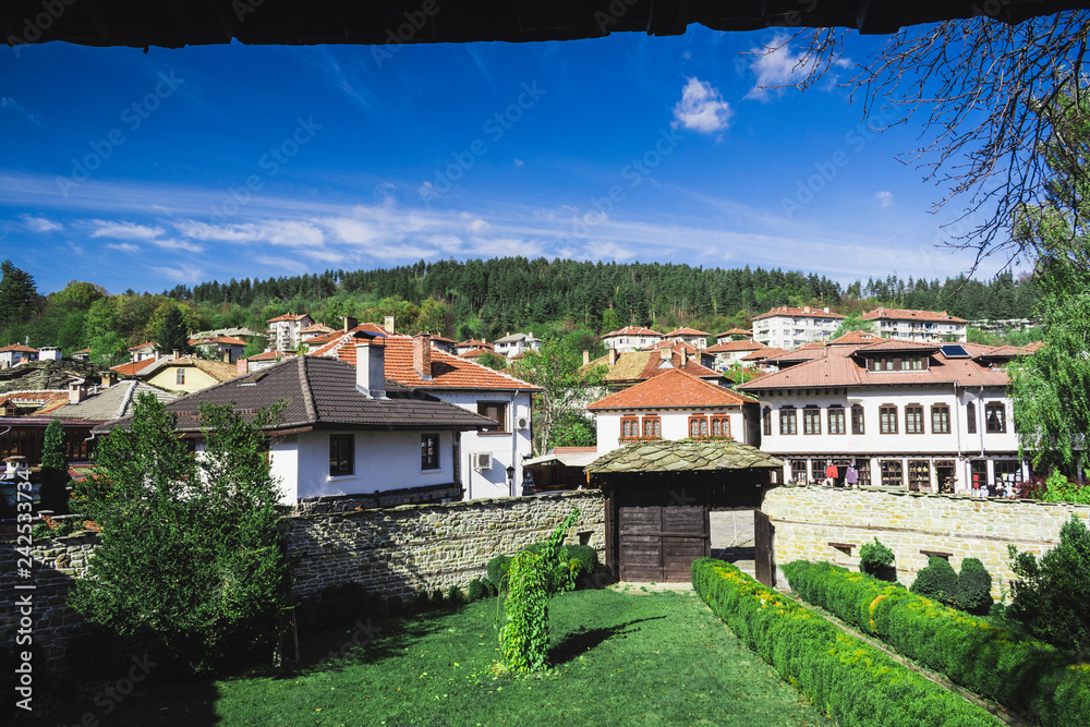 Beautiful city of Tryavna at sunny autumn day.