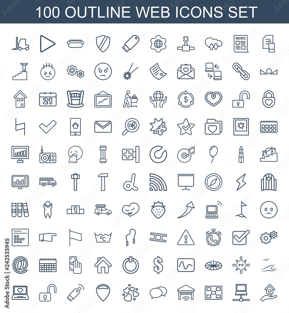 Fototapeta premium 100 web icons