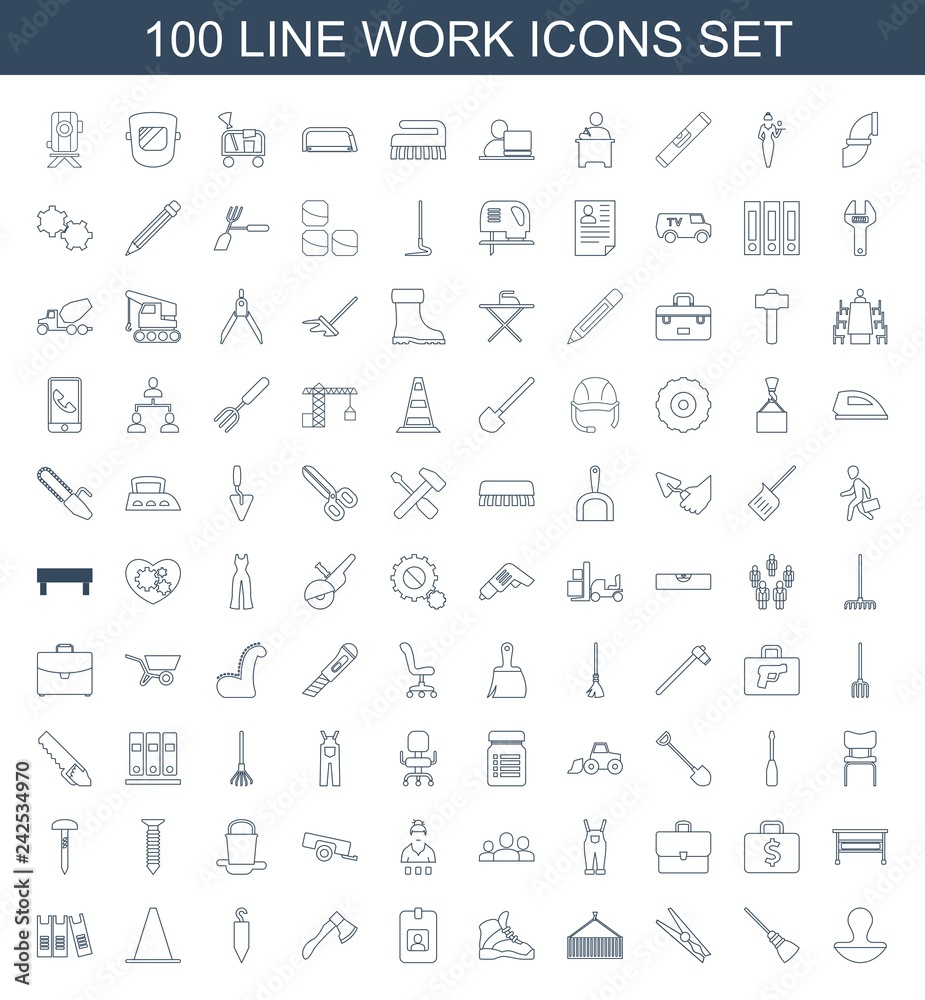 100 work icons