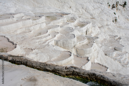 Thermal Pools in Pamukkale set on massive travertine terraces most famous and popular place in Turkey