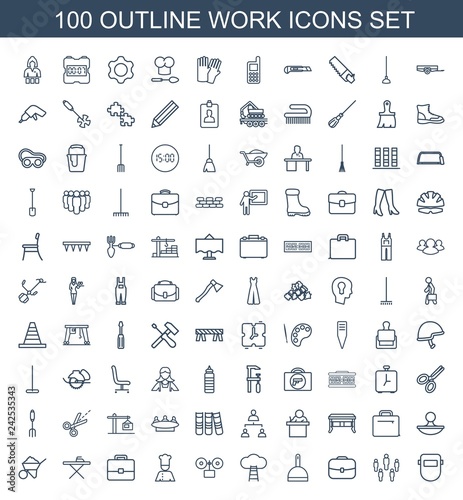 100 work icons