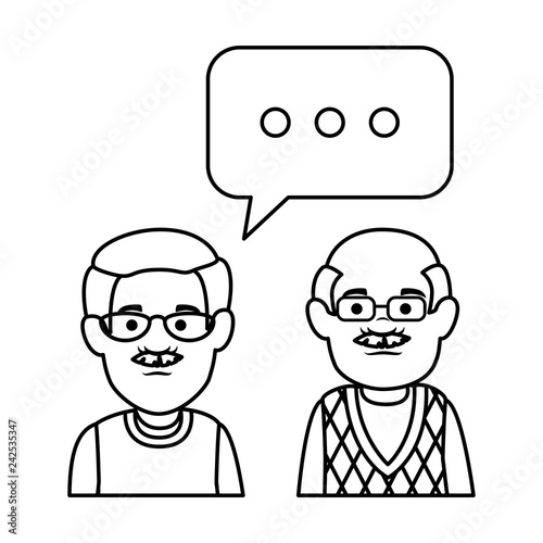 cute grandfathers with speech bubble photo